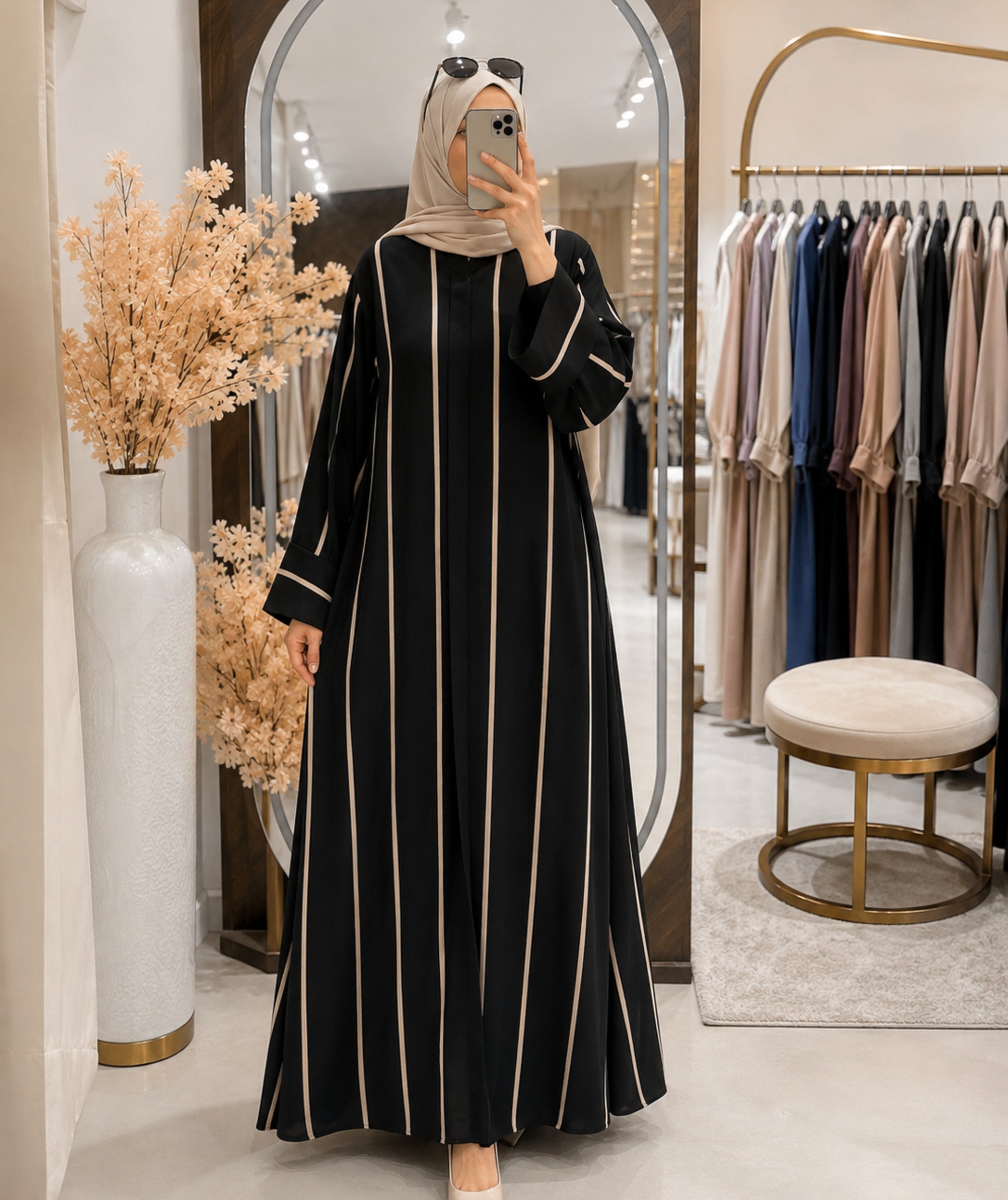 Abaya Rayé Ref:40