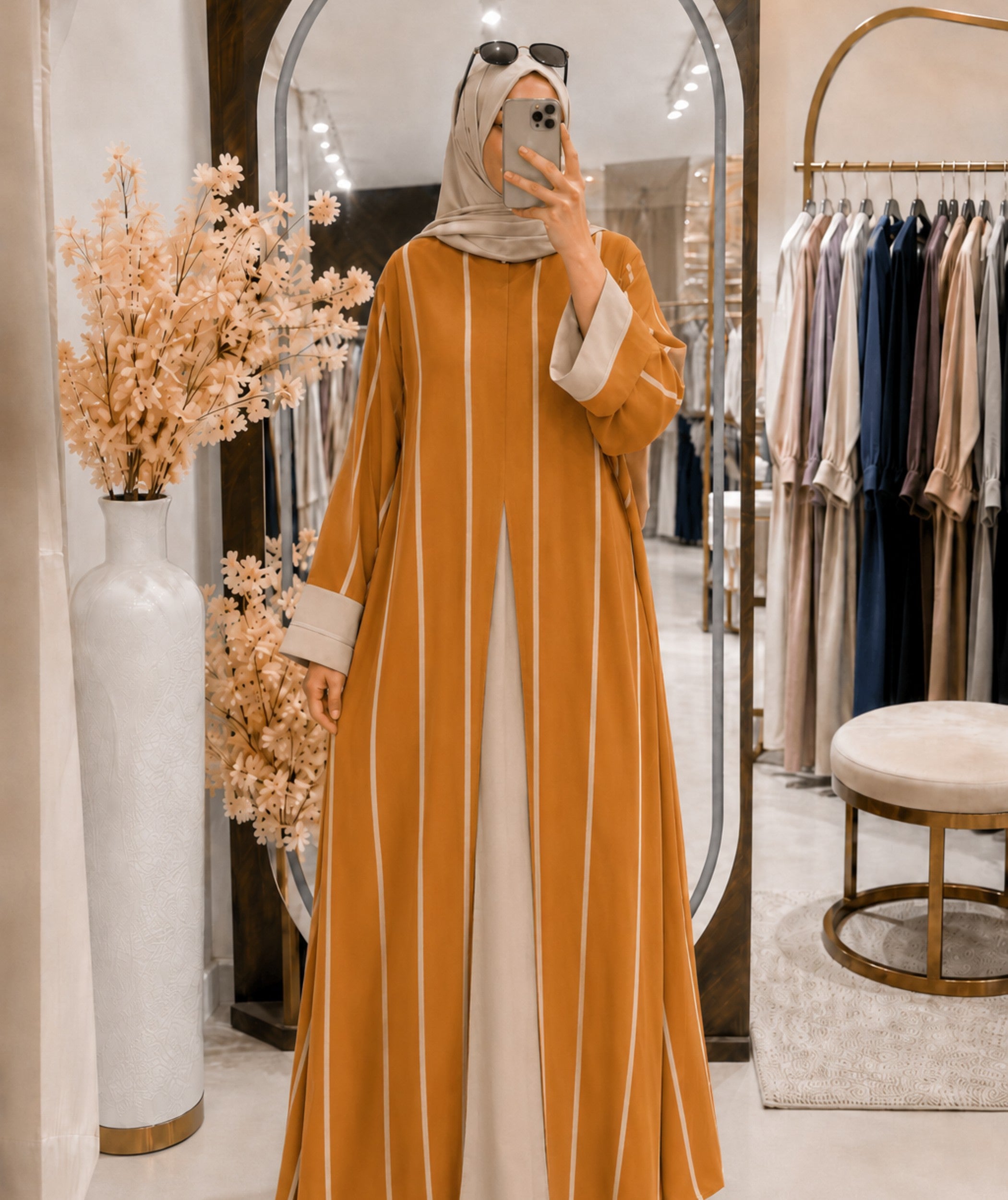 Abaya Rayé Ref:40
