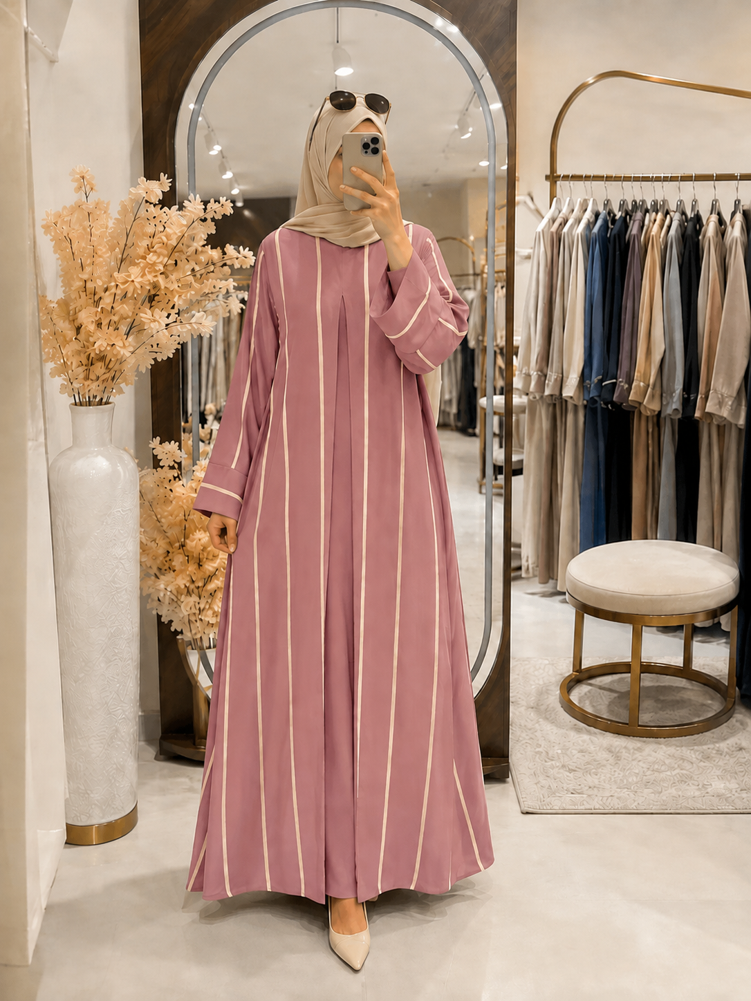 Abaya Rayé Ref:40