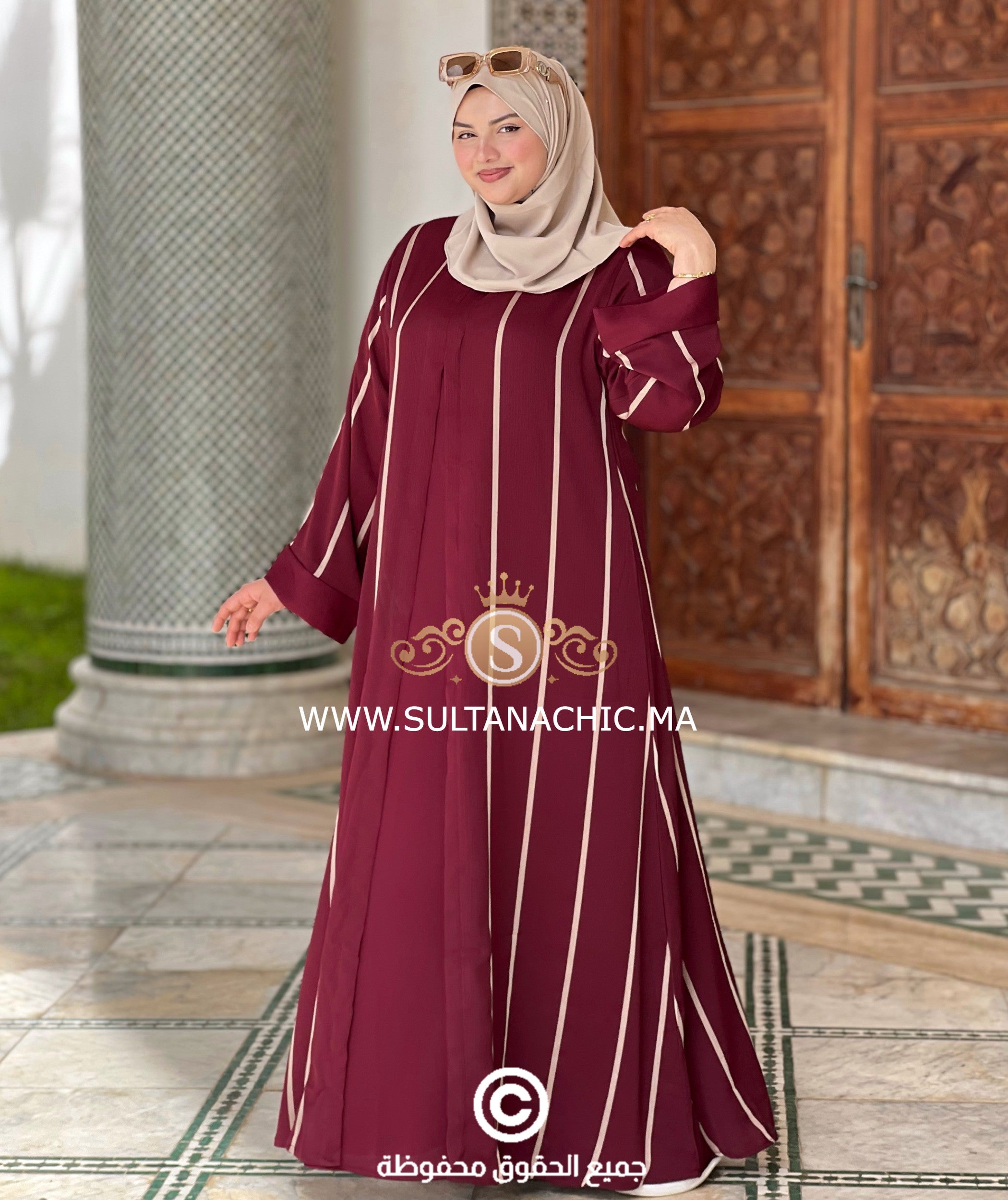 Abaya Rayé Ref:040