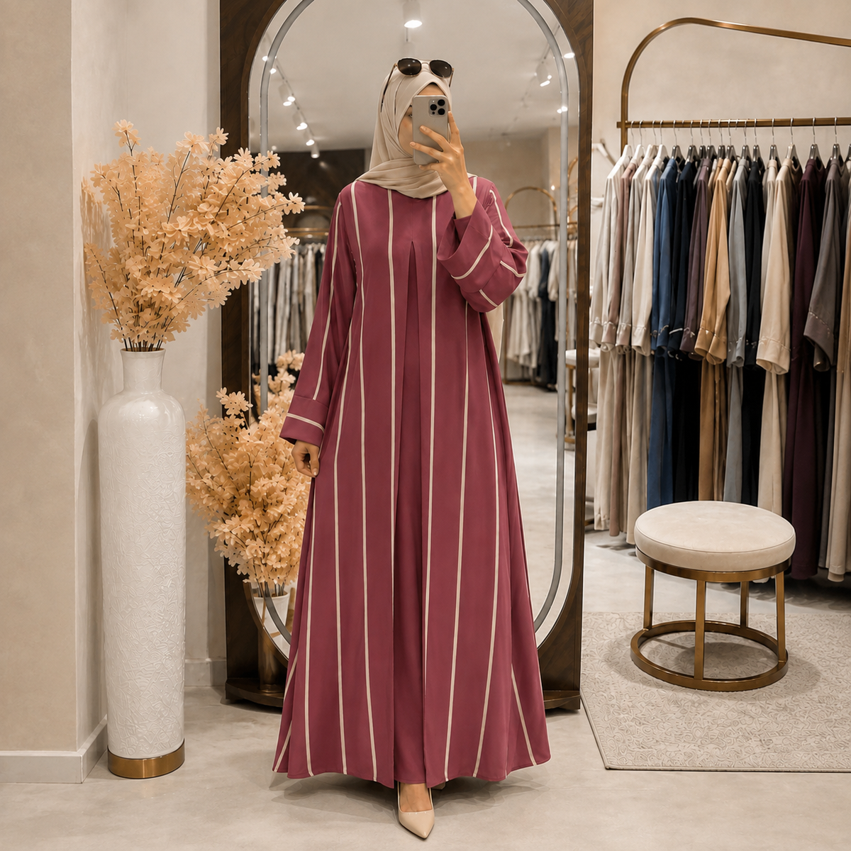 Abaya Rayé Ref:40