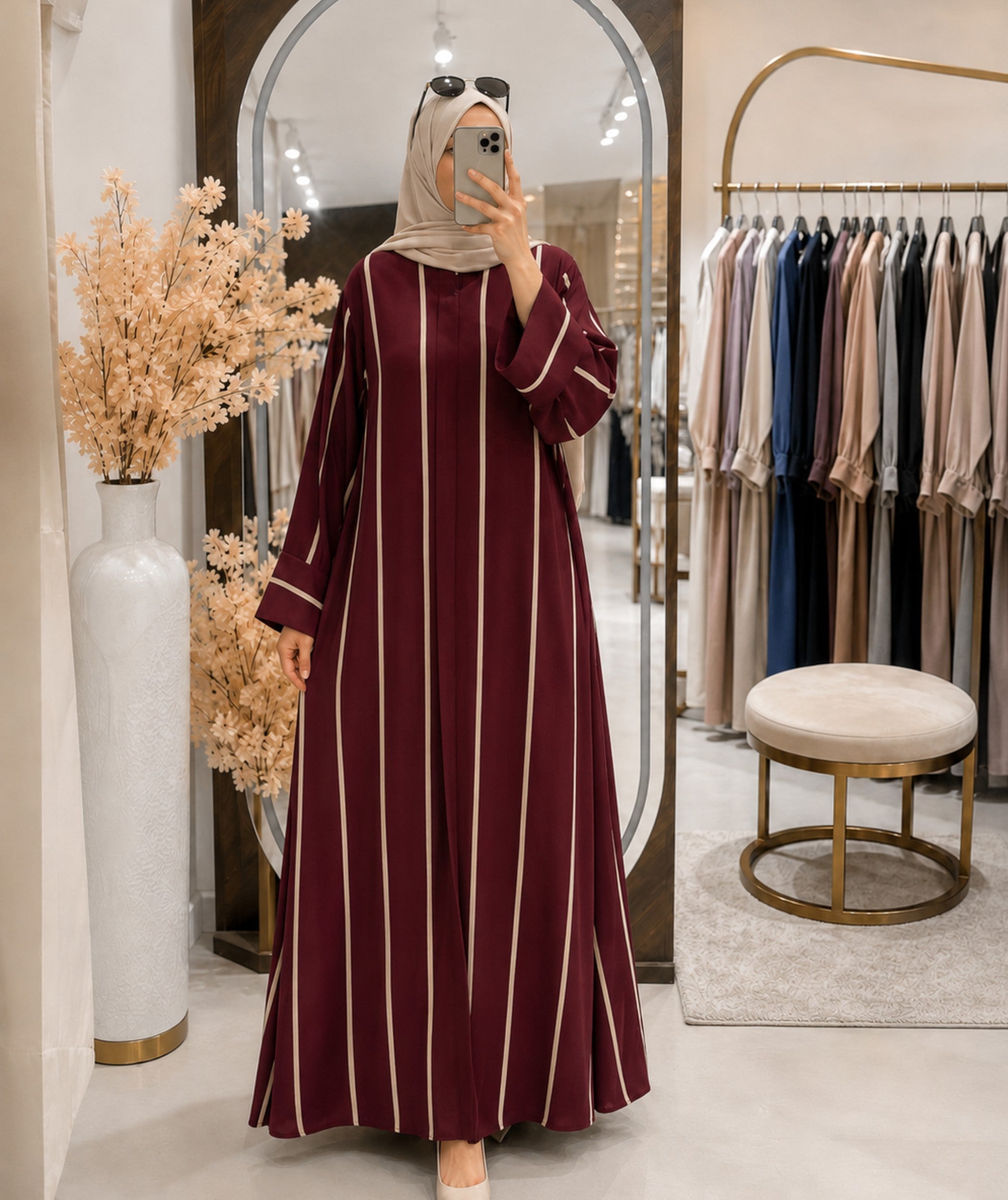 Abaya Rayé Ref:40