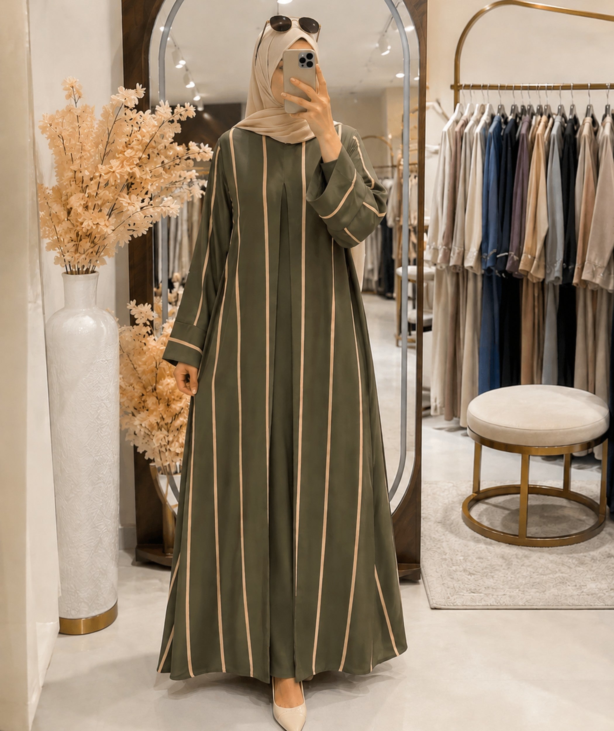 Abaya Rayé Ref:40
